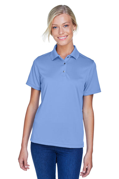 Harriton M345W Womens Advantage Moisture Wicking Short Sleeve Polo Shirt Industry Blue Front
