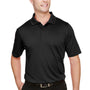 Harriton Mens Advantage Performance Moisture Wicking Short Sleeve Polo Shirt - Black