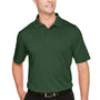 Harriton Mens Advantage Performance Moisture Wicking Short Sleeve Polo Shirt - Dark Green