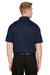 Harriton M348 Mens Advantage Performance Moisture Wicking Short Sleeve Polo Shirt Navy Blue Back
