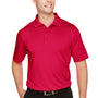 Harriton Mens Advantage Performance Moisture Wicking Short Sleeve Polo Shirt - Red