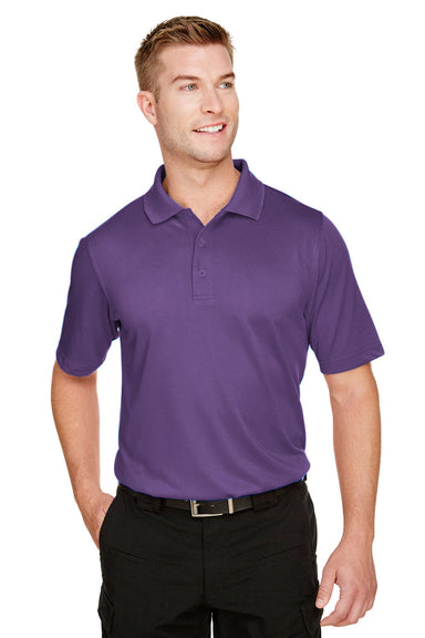 Harriton M348 Mens Advantage Performance Moisture Wicking Short Sleeve Polo Shirt Team Purple Front