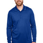 Harriton Mens Advantage Performance Moisture Wicking Long Sleeve Polo Shirt - True Royal Blue - NEW