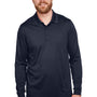 Harriton Mens Advantage Performance Moisture Wicking Long Sleeve Polo Shirt - Dark Navy Blue - NEW