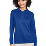 Harriton Womens Advantage Performance Moisture Wicking Long Sleeve Polo Shirt - True Royal Blue