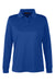 Harriton M348LW Womens Advantage Performance Moisture Wicking Long Sleeve Polo Shirt True Royal Blue Flat Front