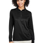 Harriton Womens Advantage Performance Moisture Wicking Long Sleeve Polo Shirt - Black