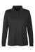 Harriton M348LW Womens Advantage Performance Moisture Wicking Long Sleeve Polo Shirt Black Flat Front