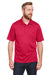 Harriton M348P Mens Advantage Performance Moisture Wicking Short Sleeve Polo Shirt w/ Pocket Red Front