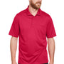 Harriton Mens Advantage Performance Moisture Wicking Short Sleeve Polo Shirt w/ Pocket - Red - NEW