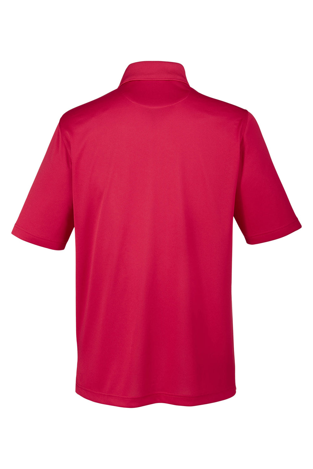 Harriton M348P Mens Advantage Performance Moisture Wicking Short Sleeve Polo Shirt w/ Pocket Red Flat Back