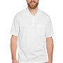 Harriton Mens Advantage Performance Moisture Wicking Short Sleeve Polo Shirt w/ Pocket - White