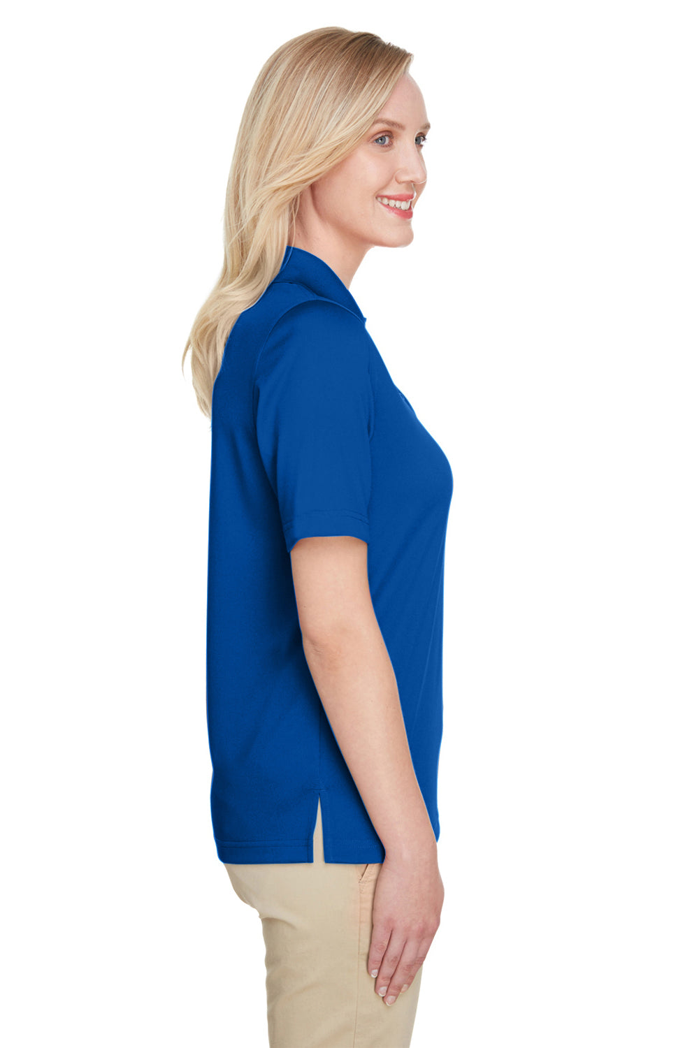 Harriton M348W Womens Advantage Performance Moisture Wicking Short Sleeve Polo Shirt Royal Blue Side
