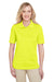 Harriton M348W Womens Advantage Performance Moisture Wicking Short Sleeve Polo Shirt Safety Yellow Front