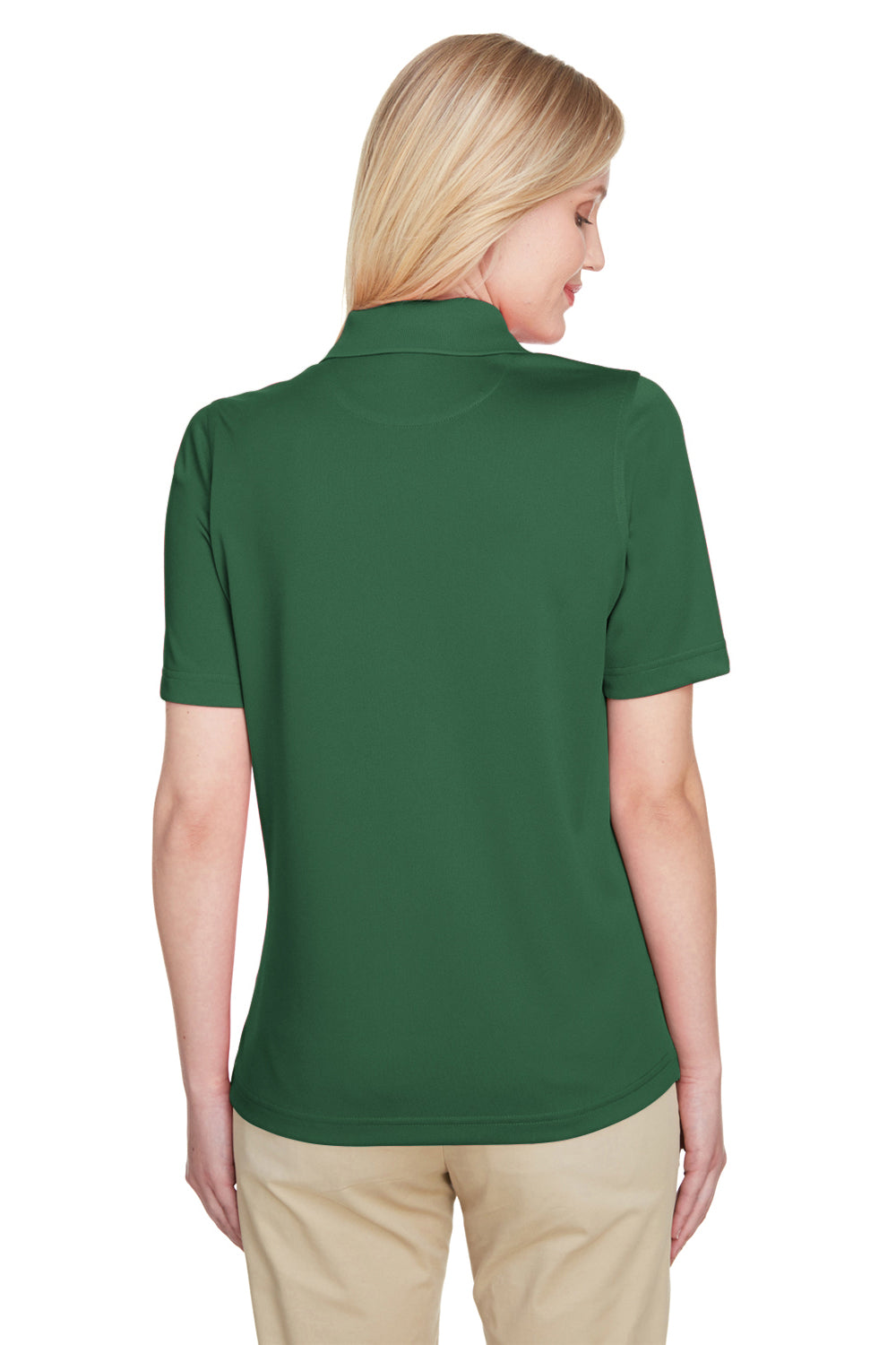 Harriton M348W Womens Advantage Performance Moisture Wicking Short Sleeve Polo Shirt Dark Green Back