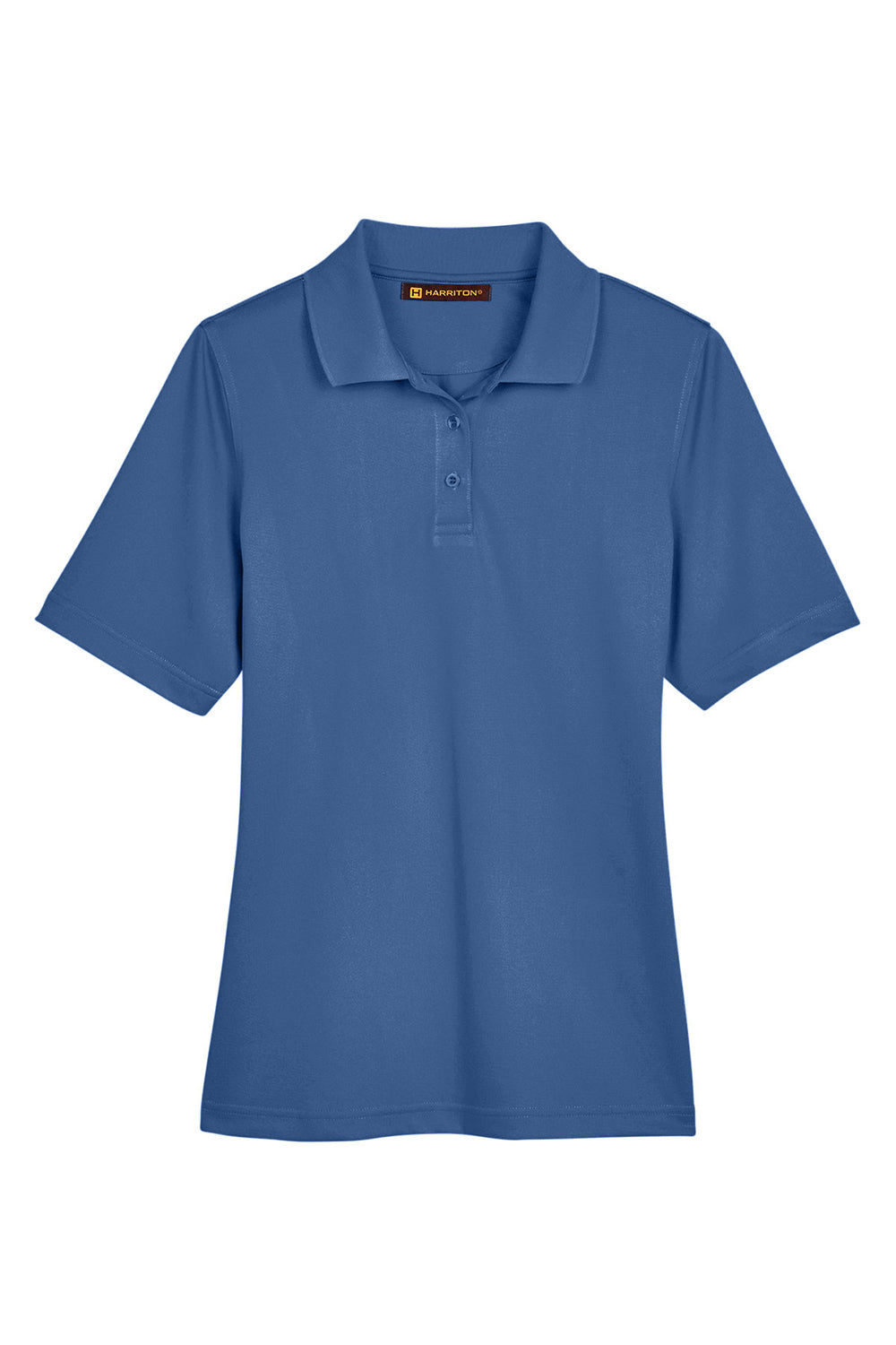 Harriton M348W Womens Advantage Performance Moisture Wicking Short Sleeve Polo Shirt Pool Blue Flat Front