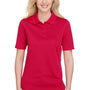 Harriton Womens Advantage Performance Moisture Wicking Short Sleeve Polo Shirt - Red