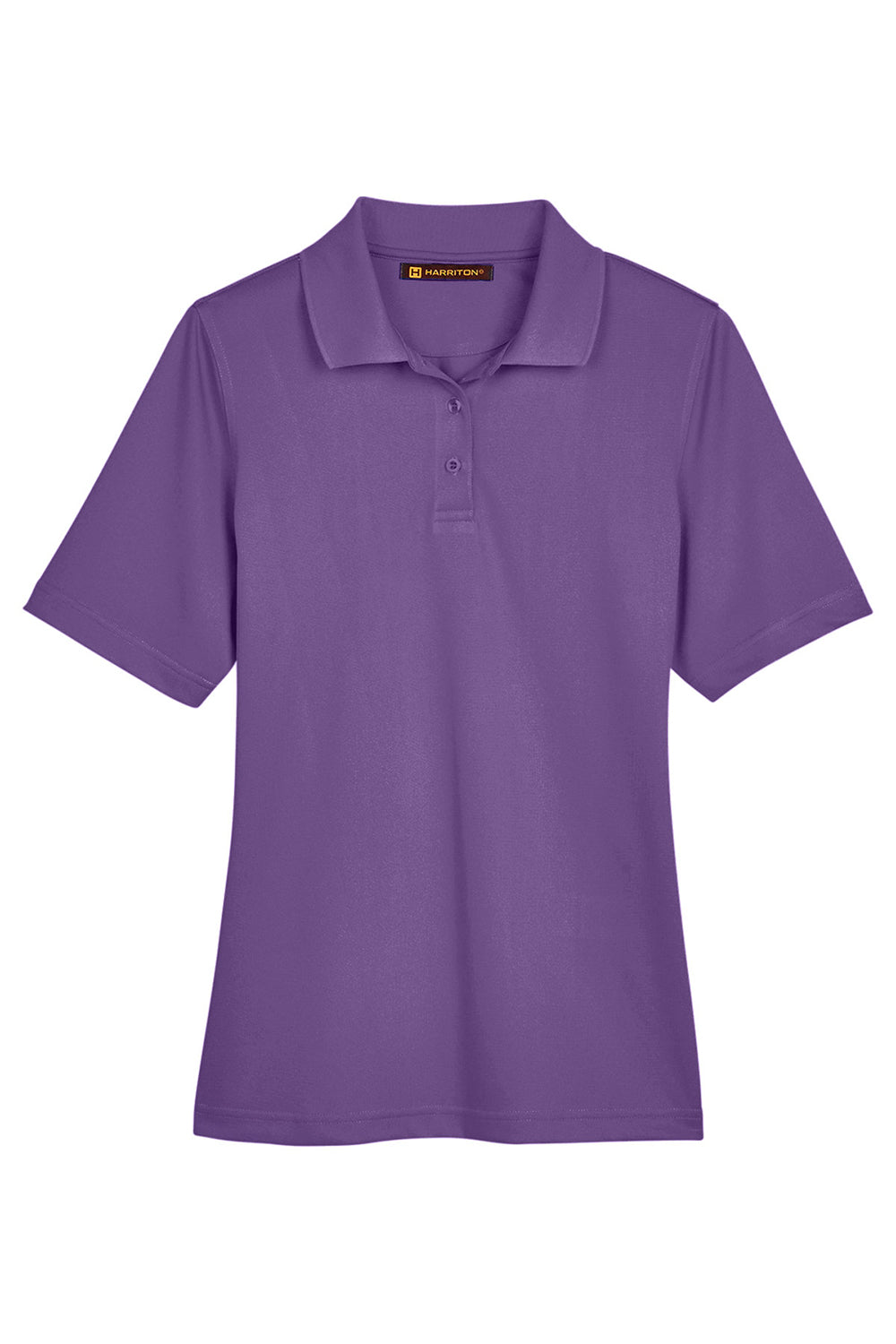 Harriton M348W Womens Advantage Performance Moisture Wicking Short Sleeve Polo Shirt Team Purple Flat Front