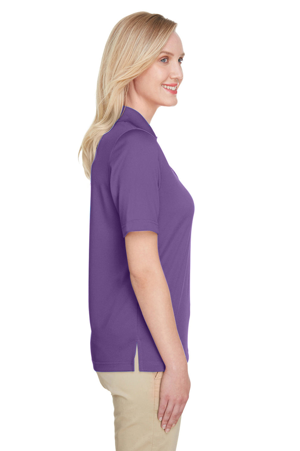 Harriton M348W Womens Advantage Performance Moisture Wicking Short Sleeve Polo Shirt Team Purple SIde