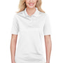 Harriton Womens Advantage Performance Moisture Wicking Short Sleeve Polo Shirt - White