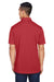 Harriton M353 Mens Double Mesh Moisture Wicking Short Sleeve Polo Shirt Red Back