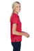 Harriton M353W Womens Double Mesh Moisture Wicking Short Sleeve Polo Shirt Red Side
