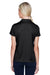 Harriton M353W Womens Double Mesh Moisture Wicking Short Sleeve Polo Shirt Black Back