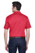 Harriton M354 Mens Moisture Wicking Short Sleeve Polo Shirt Red Back