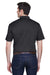 Harriton M354 Mens Moisture Wicking Short Sleeve Polo Shirt Black Back