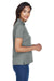 Harriton M354W Womens Moisture Wicking Short Sleeve Polo Shirt Charcoal Grey Side