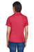 Harriton M354W Womens Moisture Wicking Short Sleeve Polo Shirt Red Back