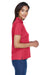 Harriton M354W Womens Moisture Wicking Short Sleeve Polo Shirt Red Side