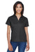 Harriton M354W Womens Moisture Wicking Short Sleeve Polo Shirt Black Front