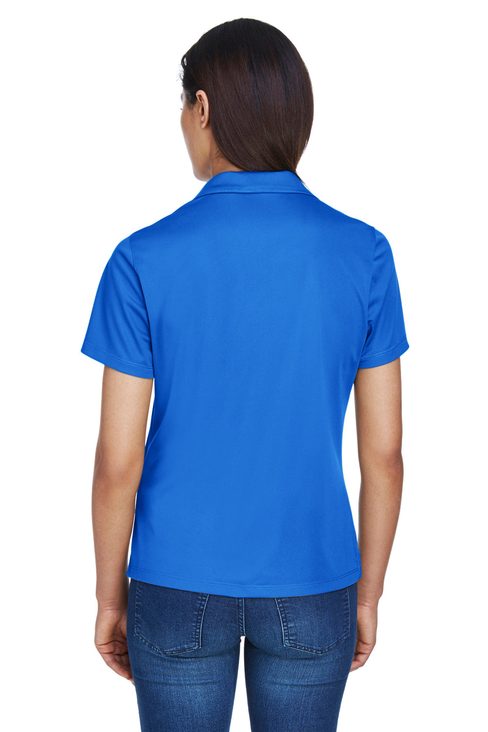 Harriton M354W Womens Moisture Wicking Short Sleeve Polo Shirt Royal Blue Back