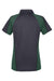 Harriton M385W Womens Advantage Performance Moisture Wicking Colorblock Short Sleeve Polo Shirt Dark Charcoal Grey/Dark Green Flat Back