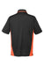 Harriton M386/M386T Mens Flash Performance Moisture Wicking Colorblock Short Sleeve Polo Shirt Black/Team Orange Flat Back