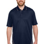 Harriton Mens Flash Performance Moisture Wicking Colorblock Short Sleeve Polo Shirt - Dark Navy Blue/Dark Charcoal Grey
