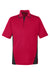 Harriton M386/M386T Mens Flash Performance Moisture Wicking Colorblock Short Sleeve Polo Shirt Red/Black Flat Front
