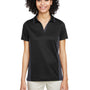 Harriton Womens Flash Performance Moisture Wicking Colorblock Short Sleeve Polo Shirt - Black/Dark Charcoal Grey - NEW