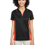 Harriton Womens Flash Performance Moisture Wicking Colorblock Short Sleeve Polo Shirt - Black/Team Orange - NEW