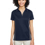 Harriton Womens Flash Performance Moisture Wicking Colorblock Short Sleeve Polo Shirt - Dark Navy Blue/Dark Charcoal Grey