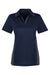 Harriton M386W Womens Flash Performance Moisture Wicking Colorblock Short Sleeve Polo Shirt Dark Navy Blue/Dark Charcoal Grey Flat Front