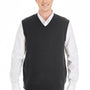 Harriton Mens Pilbloc Pill Resistant V-Neck Sweater Vest - Black