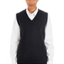 Harriton Womens Pilbloc Pill Resistant V-Neck Sweater Vest - Black