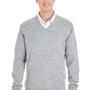 Harriton Mens Pilbloc Pill Resistant V-Neck Long Sleeve Sweater - Heather Grey