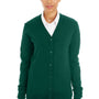 Harriton Womens Pilbloc Pill Resistant Button Down Lone Sleeve Cardigan Sweater - Hunter Green