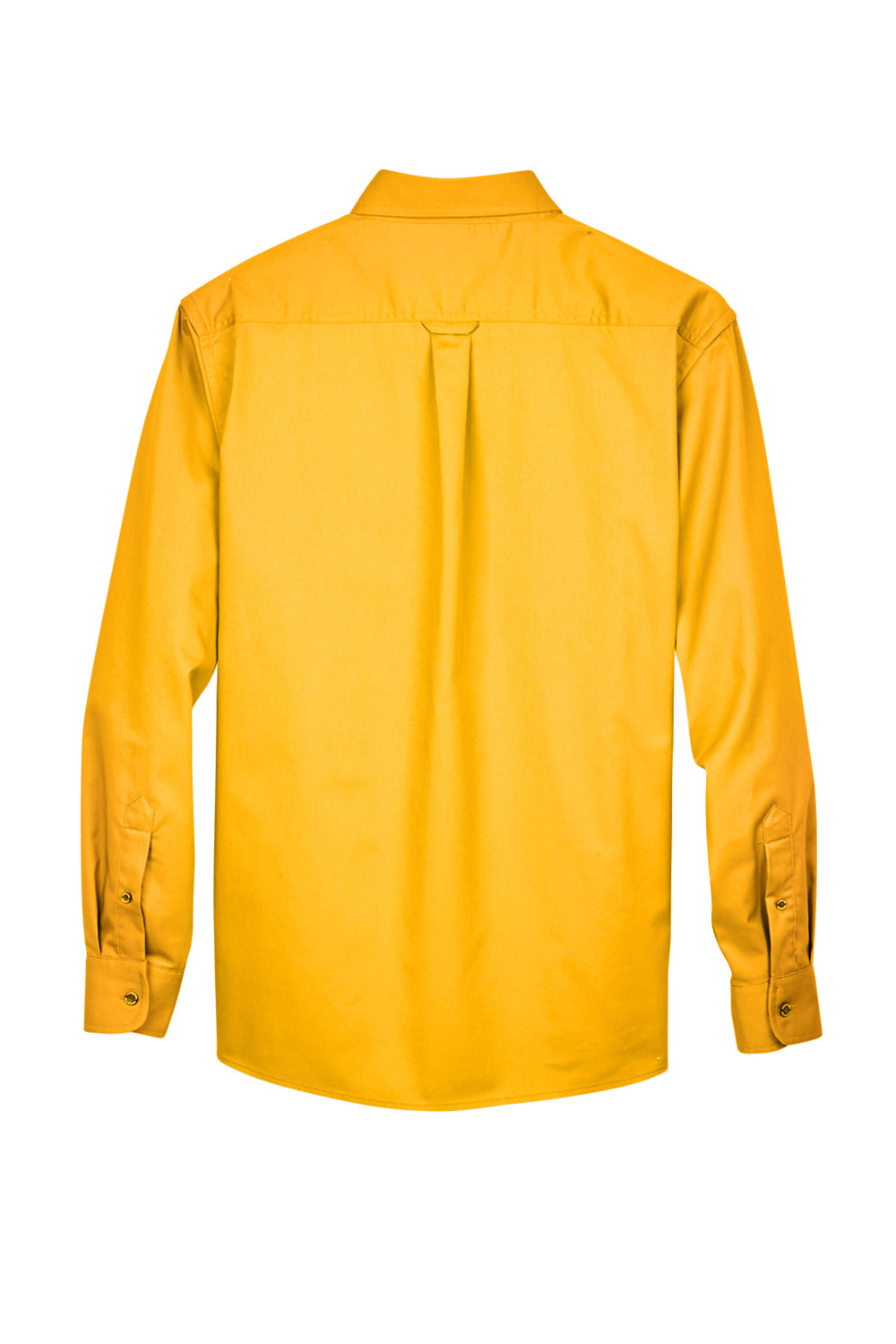 Harriton M500/M500T Wrinkle Resistant Long Sleeve Button Down Shirt w/ Pocket Sunray Yellow Flat Back