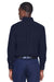 Harriton M500 Mens Wrinkle Resistant Long Sleeve Button Down Shirt w/ Pocket Navy Blue Back
