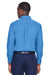 Harriton M500 Mens Wrinkle Resistant Long Sleeve Button Down Shirt w/ Pocket Nautical Blue Back