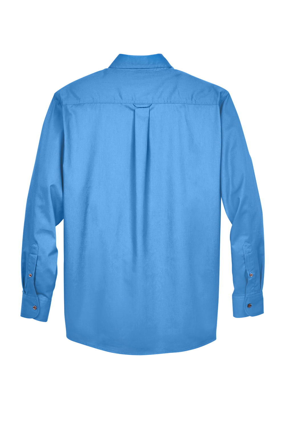 Harriton M500/M500T Wrinkle Resistant Long Sleeve Button Down Shirt w/ Pocket Nautical Blue Flat Back